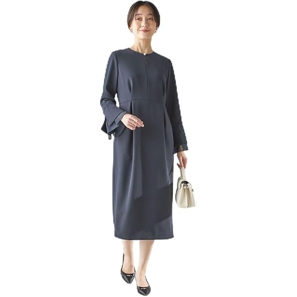 24SS ✨かぐれ リヨセルリネン半袖ワンピース　ロング　ブルー　洗える かぐれ（カグレ）の「リヨセルリネン半袖ワンピース（ワンピース